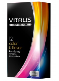 Цветные ароматизированные презервативы VITALIS PREMIUM color   flavor - 12 шт. - Vitalis - купить с доставкой в Чебоксарах