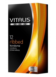 Ребристые презервативы VITALIS PREMIUM ribbed - 12 шт. - Vitalis - купить с доставкой в Чебоксарах