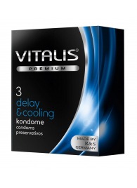 Презервативы VITALIS PREMIUM delay   cooling с охлаждающим эффектом - 3 шт. - Vitalis - купить с доставкой в Чебоксарах