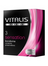 Презервативы с пупырышками и кольцами VITALIS PREMIUM sensation - 3 шт. - Vitalis - купить с доставкой в Чебоксарах