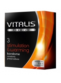 Презервативы VITALIS PREMIUM stimulation   warming с согревающим эффектом - 3 шт. - Vitalis - купить с доставкой в Чебоксарах