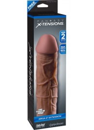 Коричневая насадка Mega 2  Extension - 20,3 см. - Pipedream - в Чебоксарах купить с доставкой