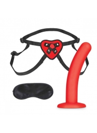 Красный поясной фаллоимитатор Red Heart Strap on Harness   5in Dildo Set - 12,25 см. - Lux Fetish - купить с доставкой в Чебоксарах