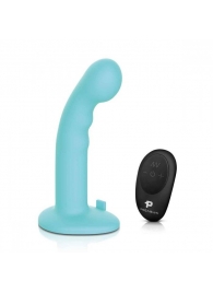 Голубая изогнутая насадка 6in Remote Control Ripple P-Spot G-Spot на черных трусиках - 16 см. - Pegasus - купить с доставкой в Чебоксарах