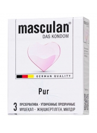 Супертонкие презервативы Masculan Pur - 3 шт. - Masculan - купить с доставкой в Чебоксарах