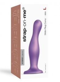 Фиолетовая насадка Strap-On-Me Dildo Plug Curvy size L - Strap-on-me - купить с доставкой в Чебоксарах