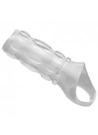 Насадка на пенис с кольцом для мошонки Clear Sensations Enhancer Sex Sleeve - 11,5 см. - XR Brands - в Чебоксарах купить с доставкой