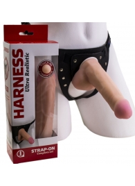 Страпон Harness из двух предметов: трусики с плугом и насадка-фаллос - 17 см. - LOVETOY (А-Полимер) - купить с доставкой в Чебоксарах