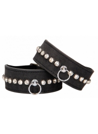 Черные поножи Diamond Studded Ankle Cuffs - Shots Media BV - купить с доставкой в Чебоксарах