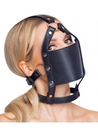 Черный намордник с кляпом-шаром Head Harness With A Gag - Orion - купить с доставкой в Чебоксарах