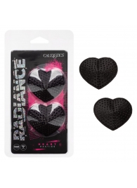 Черные пэстисы в форме сердечек Heart Pasties - California Exotic Novelties - купить с доставкой в Чебоксарах