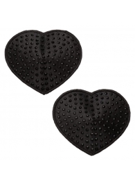 Черные пэстисы в форме сердечек Heart Pasties - California Exotic Novelties - купить с доставкой в Чебоксарах