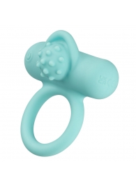 Аквамариновое эрекционное виброкольцо Silicone Rechargeable Nubby Lover’s Delight - California Exotic Novelties - в Чебоксарах купить с доставкой