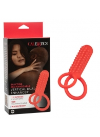 Красное эрекционное кольцо Silicone Rechargeable Vertical Dual Enhancer - California Exotic Novelties - в Чебоксарах купить с доставкой