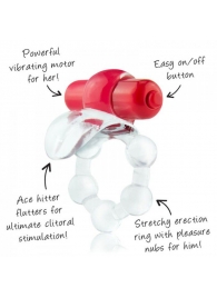 Виброкольцо с язычком и красным виброэлементом Overtime - Screaming O - в Чебоксарах купить с доставкой