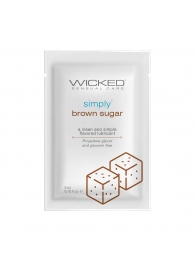 Саше лубриканта на водной основе Simply Aqua Brown Sugar с ароматом коричневого сахара - 3 мл. - Wicked - купить с доставкой в Чебоксарах