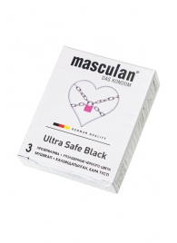 Ультрапрочные презервативы Masculan Ultra Safe Black - 3 шт. - Masculan - купить с доставкой в Чебоксарах