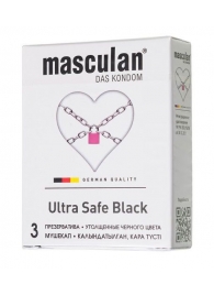 Ультрапрочные презервативы Masculan Ultra Safe Black - 3 шт. - Masculan - купить с доставкой в Чебоксарах