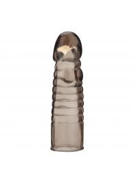 Дымчатая насадка-удлинитель Ribbed Realistic Penis Enhancing Sleeve Extension - 15,2 см. - BlueLine - в Чебоксарах купить с доставкой