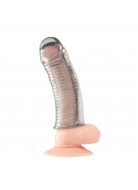 Текстурированная насадка на пенис Clear Textured Penis Enhancing Sleeve Extension - 16,5 см. - BlueLine - в Чебоксарах купить с доставкой