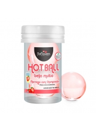 Лубрикант на масляной основе Hot Ball Beija Muito с ароматом клубники и шампанского (2 шарика по 3 гр.) - HotFlowers - купить с доставкой в Чебоксарах