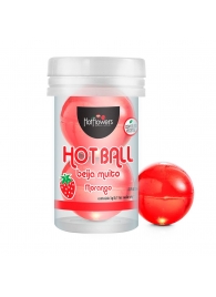 Лубрикант на масляной основе Hot Ball Beija Muito с ароматом клубники (2 шарика по 3 гр.) - HotFlowers - купить с доставкой в Чебоксарах