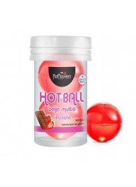 Лубрикант на масляной основе Hot Ball Beija Muito с ароматом шоколада и клубники (2 шарика по 3 гр.) - HotFlowers - купить с доставкой в Чебоксарах