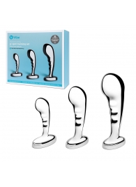 Набор из 3 стальных стимуляторов простаты Stainless Steel P-spot Training Set - b-Vibe - в Чебоксарах купить с доставкой