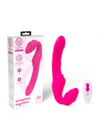 Розовый безремневой страпон на радиоуправлении Strapless Together - 22 см. - Together Toy - купить с доставкой в Чебоксарах