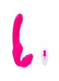 Розовый безремневой страпон на радиоуправлении Strapless Together - 22 см. - Together Toy - купить с доставкой в Чебоксарах