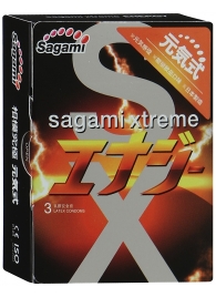 Презервативы Sagami Xtreme ENERGY с ароматом энергетика - 3 шт. - Sagami - купить с доставкой в Чебоксарах