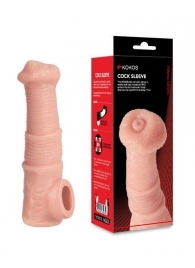 Телесная фантазийная насадка на член Cock Sleeve Size M - KOKOS - в Чебоксарах купить с доставкой