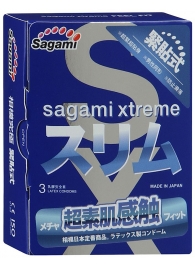 Розовые презервативы Sagami Xtreme FEEL FIT 3D - 3 шт. - Sagami - купить с доставкой в Чебоксарах