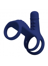 Синяя вибронасадка на пенис Vibrating Penis Sling - Baile - в Чебоксарах купить с доставкой