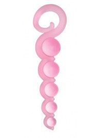 Розовая анальная цепочка из 5 шариков различного диаметра - 25,5 см. - Dream Toys