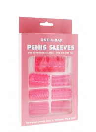 Набор из 7 розовых насадок на пенис ONE-A-DAY PENIS SLEEVES PINK - Seven Creations - в Чебоксарах купить с доставкой