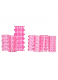Набор из 7 розовых насадок на пенис ONE-A-DAY PENIS SLEEVES PINK - Seven Creations - в Чебоксарах купить с доставкой