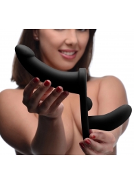 Черный вибрострапон Double Take 10X Double Penetration Vibrating Strap-on Harness - XR Brands - купить с доставкой в Чебоксарах