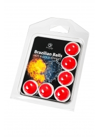 Набор из 6 шариков с массажным маслом Brazilian Balls с охлаждающим и разогревающим эффектом - Secret Play - купить с доставкой в Чебоксарах