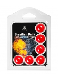 Набор из 6 шариков с массажным маслом Brazilian Balls с охлаждающим и разогревающим эффектом - Secret Play - купить с доставкой в Чебоксарах