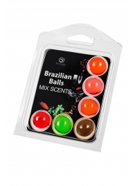 Набор из 6 шариков с ароматизированными массажными маслами Brazilian Balls - Secret Play - купить с доставкой в Чебоксарах