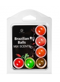 Набор из 6 шариков с ароматизированными массажными маслами Brazilian Balls - Secret Play - купить с доставкой в Чебоксарах