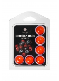 Набор из 6 шариков с массажным маслом Brazilian Balls с ароматом ягод - Secret Play - купить с доставкой в Чебоксарах