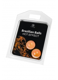 Набор из 2 шариков с массажным маслом Brazilian Balls с разогревающим эффектом - Secret Play - купить с доставкой в Чебоксарах