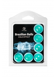 Набор из 6 шариков с массажным маслом Brazilian Balls с охлаждающим эффектом - Secret Play - купить с доставкой в Чебоксарах