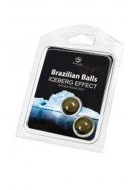 Набор из 2 шариков с массажным маслом Brazilian Balls с ледяным эффектом - Secret Play - купить с доставкой в Чебоксарах