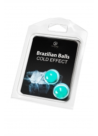 Набор из 2 шариков с массажным маслом Brazilian Balls с охлаждающим эффектом - Secret Play - купить с доставкой в Чебоксарах