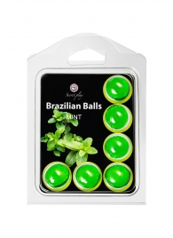 Набор из 6 шариков с массажным маслом Brazilian Balls с ароматом мяты - Secret Play - купить с доставкой в Чебоксарах