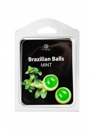 Набор из 2 шариков с массажным маслом Brazilian Balls с ароматом мяты - Secret Play - купить с доставкой в Чебоксарах