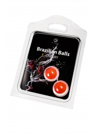 Набор из 2 шариков с массажным маслом Brazilian Balls с ароматом вишни - Secret Play - купить с доставкой в Чебоксарах